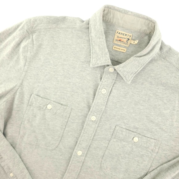 Faherty Other - Faherty Sunwashed Shirt Mens XL Gray Organic Cotton Long Sleeve Button Up Casual